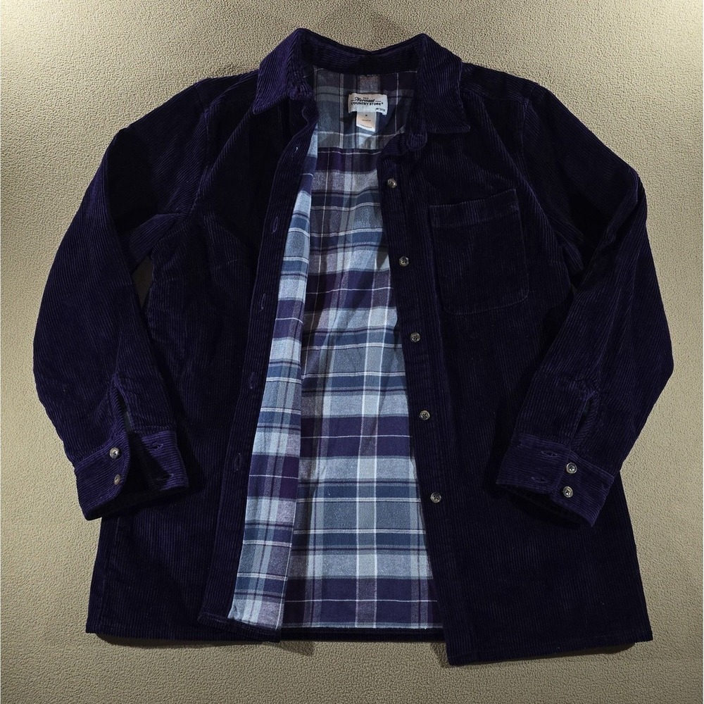 Vermont Country Store Women's Purple Corduroy and Flannel Jacket Size M